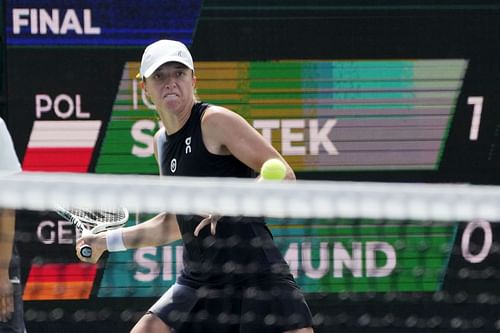 Iga Swiatek in action at the Poland Open