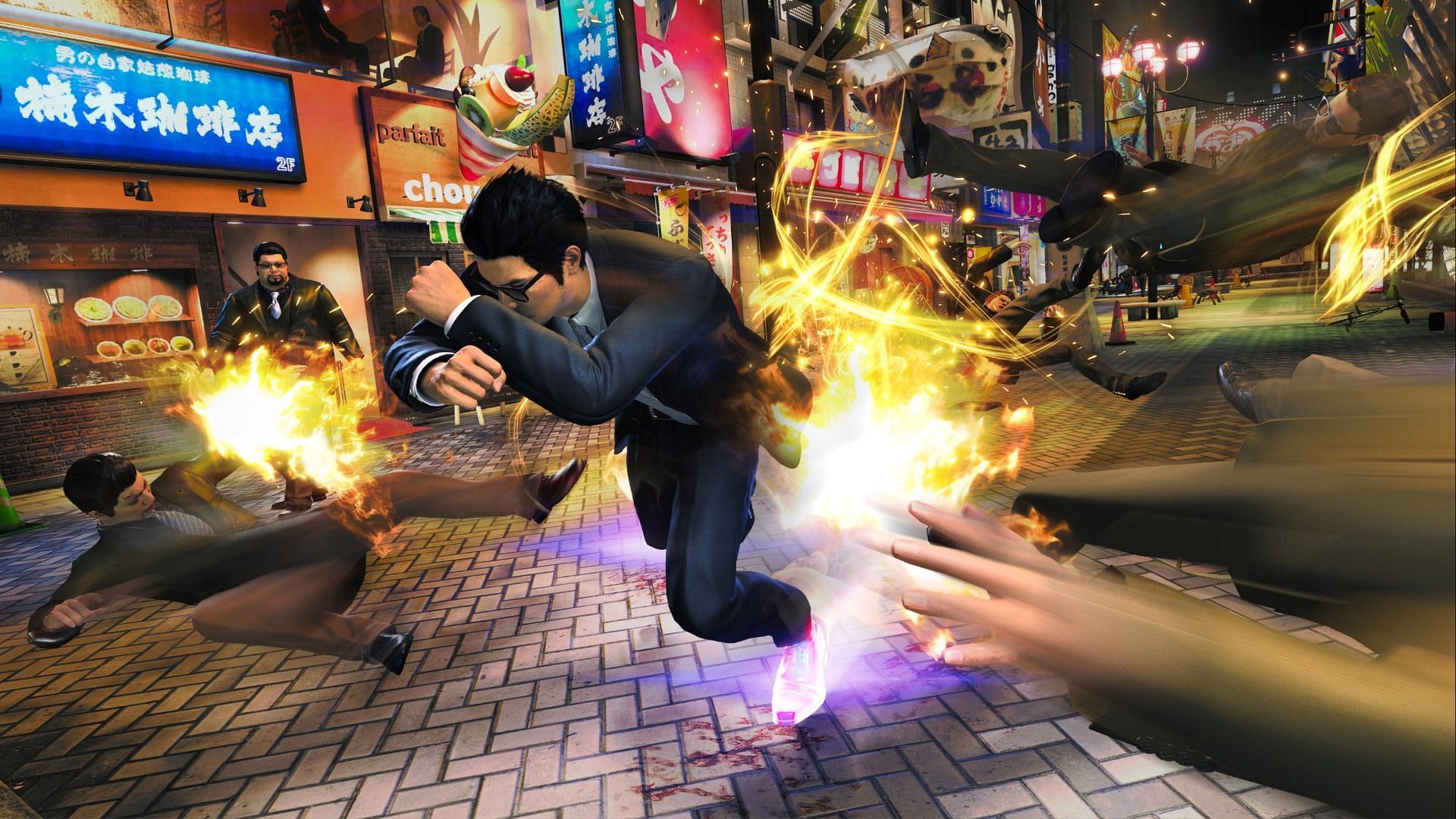 Kiryu&#039;s charge attack can easily stun weak foes (Image via SEGA)