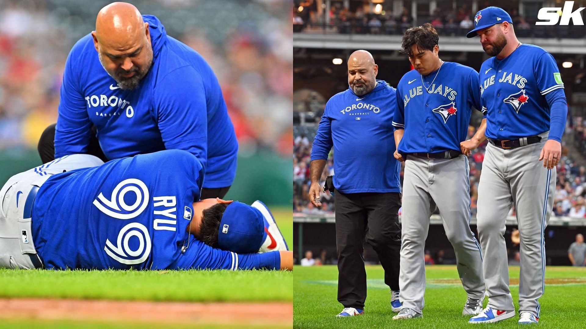 What happened to Hyun Jin Ryu? Blue Jays pitcher exits game vs Guardians  with apparent knee injury