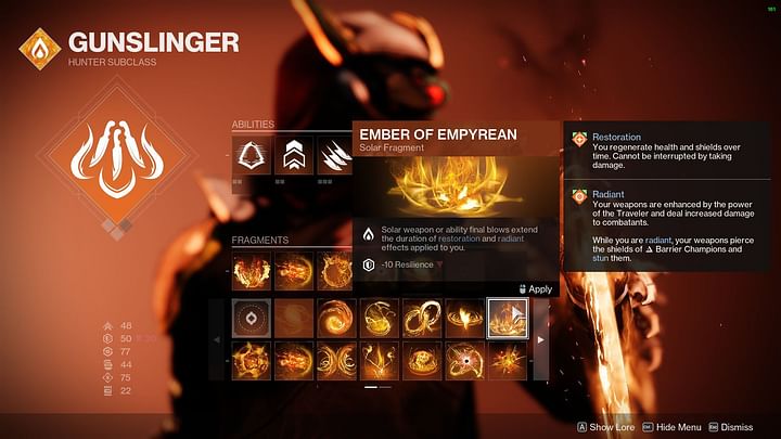 5 best Destiny 2 Solar Fragments for Hunters