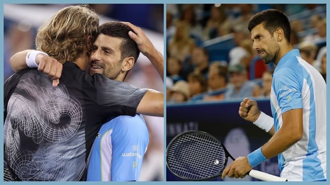 Extraordinary scenes in Cincinnati as fireworks go off right when Novak Djokovic earns match point against Alexander Zverev