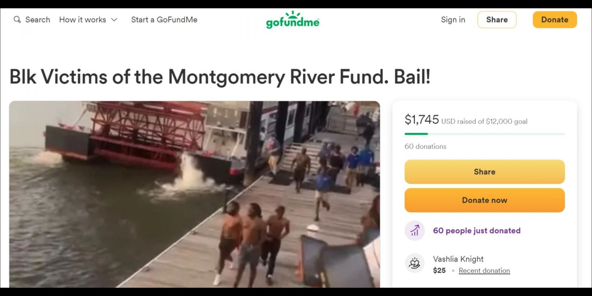 GoFundMe for Black victims in the Riverfront Park brawl raises over $1,500 (Image via GoFundMe)