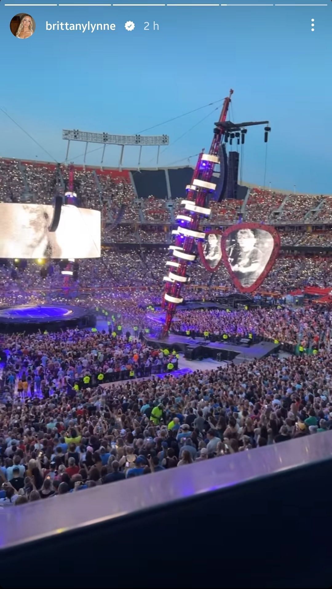 A view of the stage during Ed Sheeran&#039;s performance - screenshot via Instagram