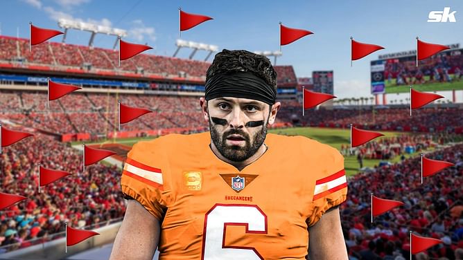 ‘He’s jinxed’: Skip Bayless refuses to give up on the Baker Mayfield experience as Buccaneers launch $8,500,000 rescue job