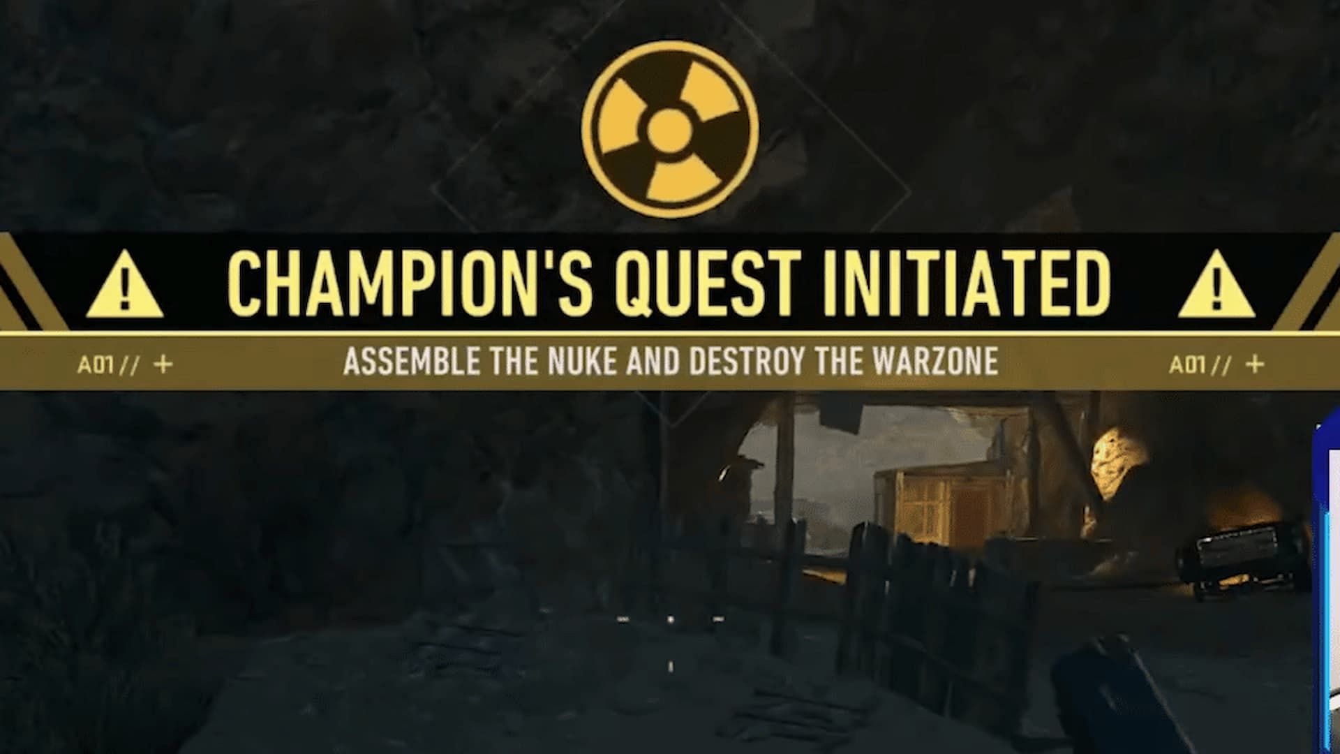 You will receive a prompt once you begin the Champion&#039;s Quest contract (Image via Activision)