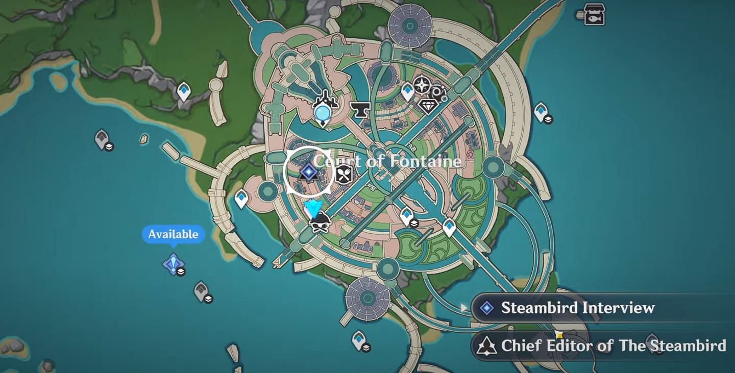 The Steambird location in-game (Image via HoYoverse)