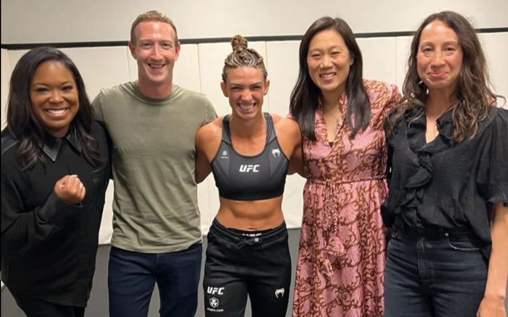 Mark Zuckerberg and Priscilla Chan with McKenzie Dern at UFC Vegas 61 [Image credits: @zuck on Instagram]