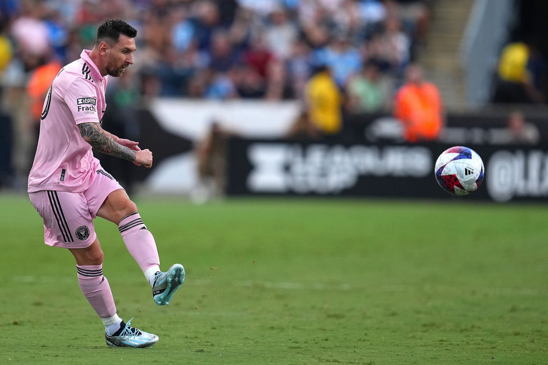 Lionel Messi of Inter Miami CF reacts against the Philadelphia Union  News Photo - Getty Images