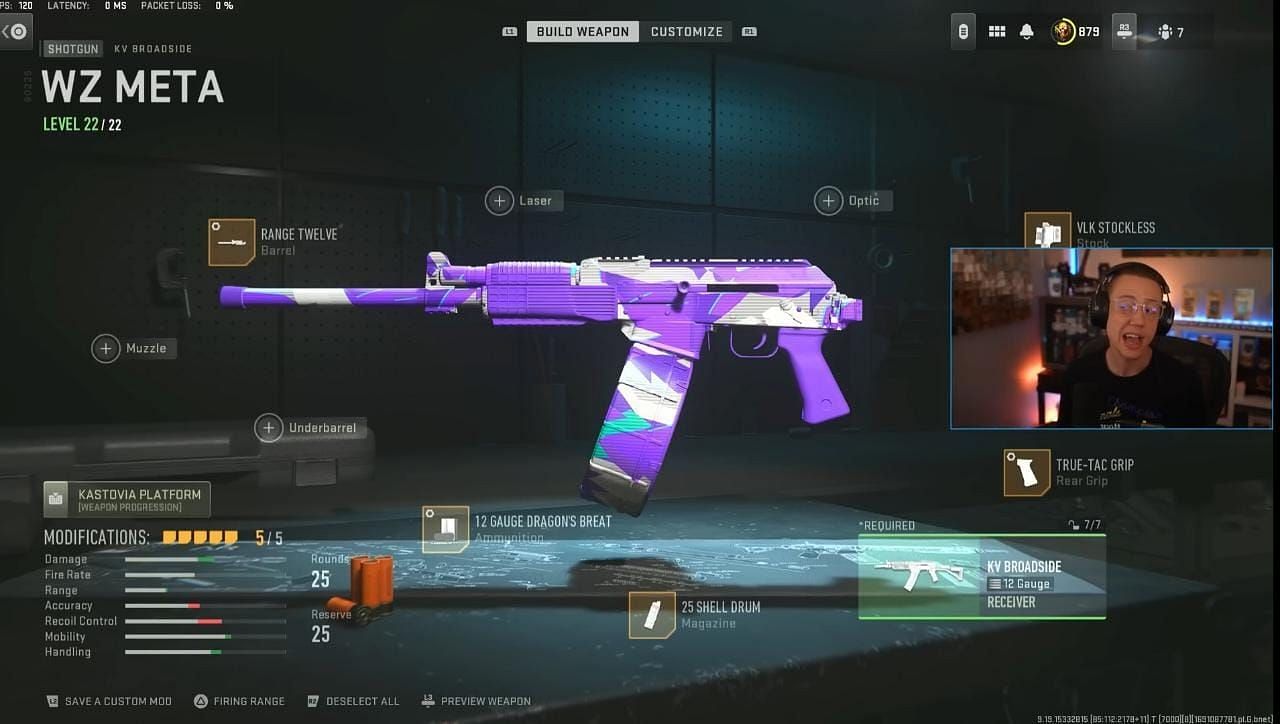 KV Broadside loadout in Warzone 2 (Image via Activision and YouTube/WhosImmortal)