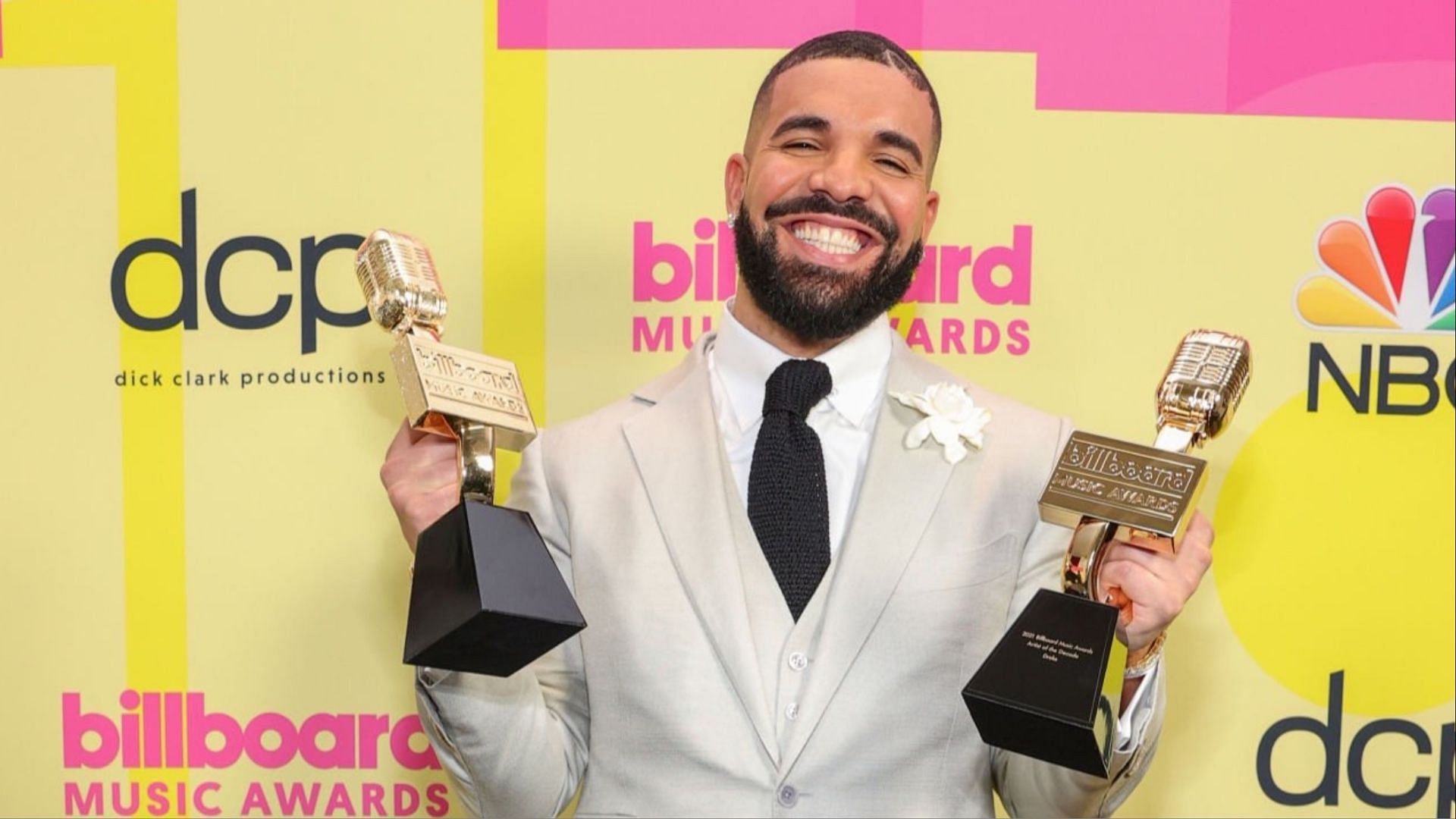 Drake poses backstage during the 2021 Billboard Music Awards held at the Microsoft Theatre on May 23, 2021, in Los Angeles, California. (Photo via Todd Williamson/Getty Images)
