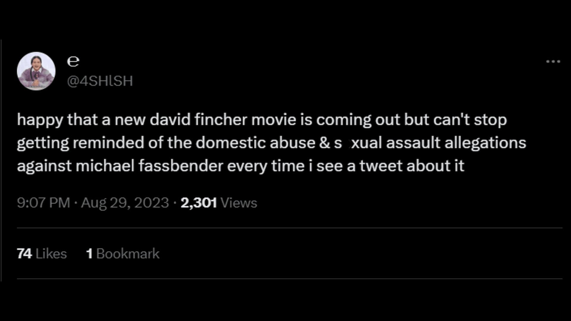 A netizen says the trailer of &quot;The Killer&quot; reminds him of Fassbender&#039;s suspicious past. (Image via X/e)