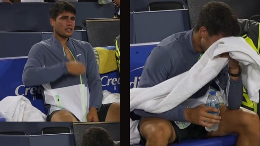 Emotional scenes at Cincinnati Open as Carlos Alcaraz bawls his eyes out in  a towel after title loss to Novak Djokovic