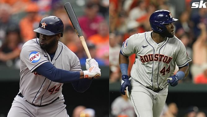 Houston Astros fans react as Yordan Alvarez scratched from lineup after jamming his finger in a door: "That door is a Rangers fan"