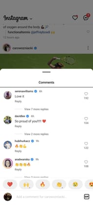 David Lee comments on Caroline Wozniacki's Instagram post.