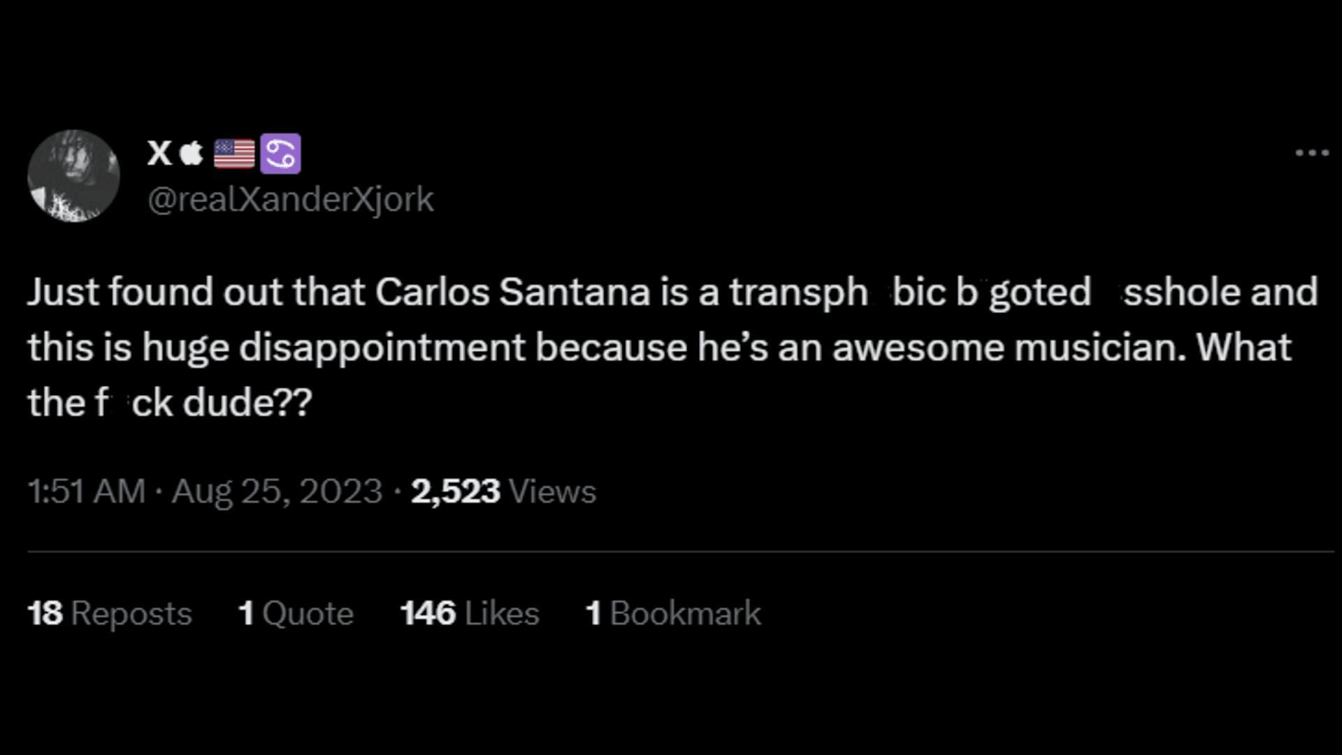 A netizen calls Santana a disappointment. (Image via X/X)