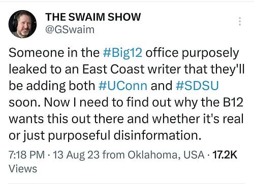 Big 12 expansion is leaning towards SDSU and UConn