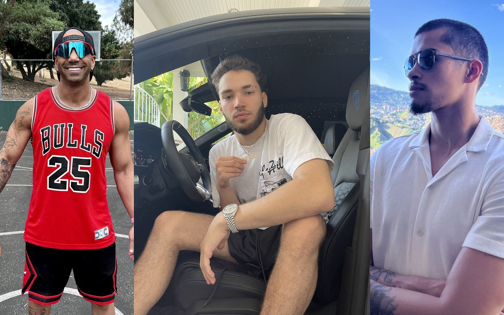 Sneako hints at starting a content house with Adin Ross, Fousey, N3on, and Cheesur (Images via Fousey, Adin Ross, and Sneako/Twitter)