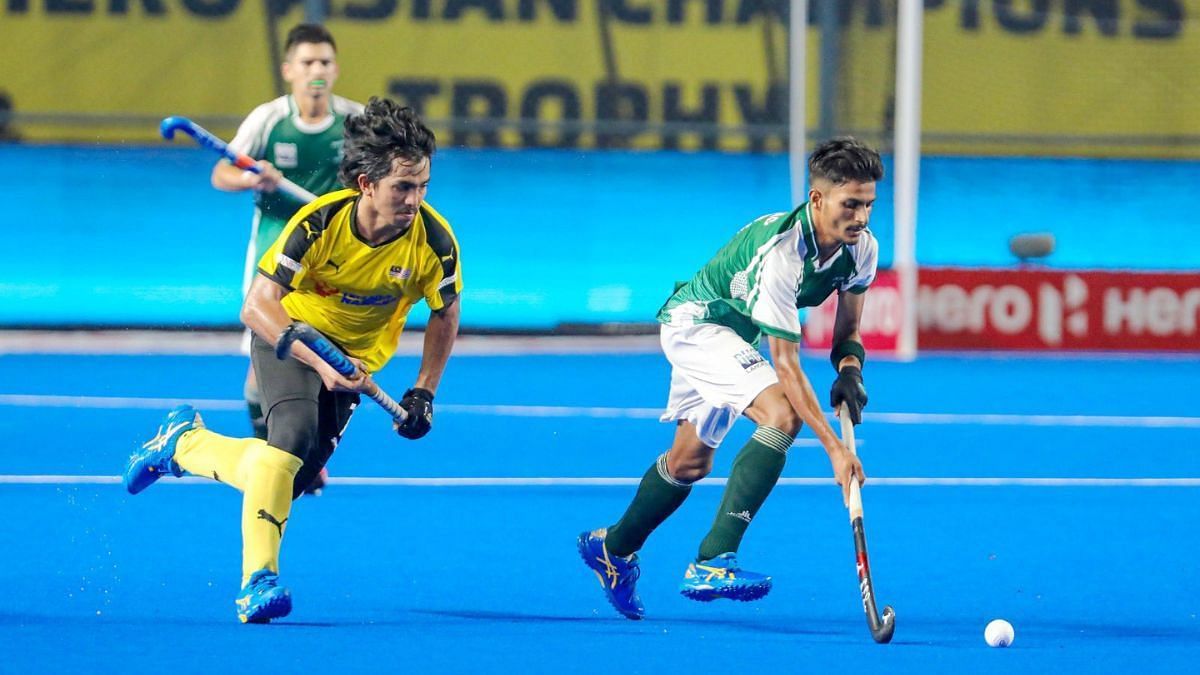 Pakistan in action against Malaysia (Image Courtesy: Twitter/Hockey India)