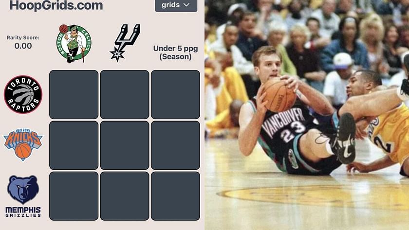 Which Raptors player played for the Celtics and Spurs? NBA HoopGrids  answers for August 22