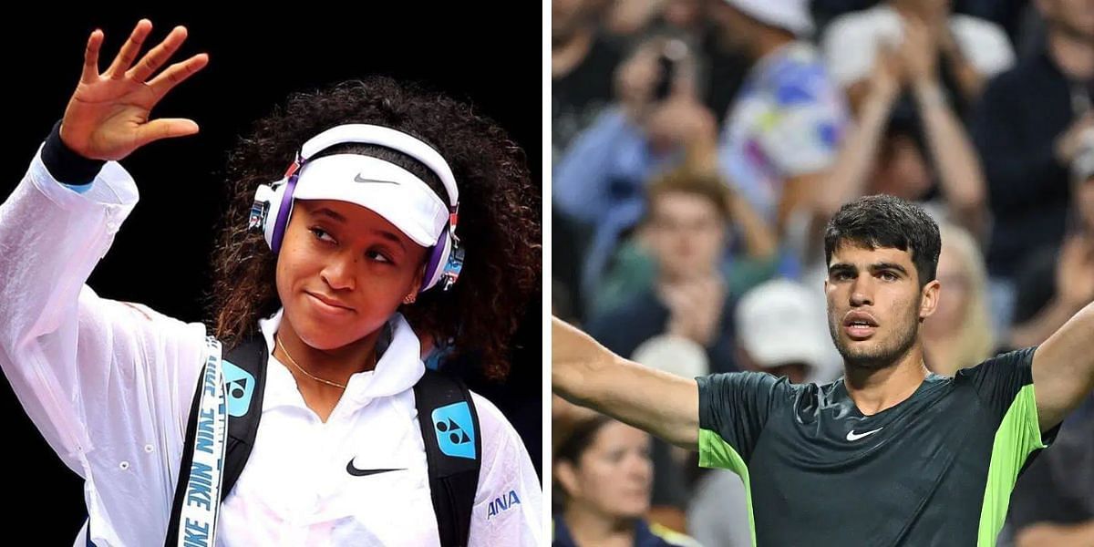 Naomi Osaka (L), and Carlos Alcaraz (R)