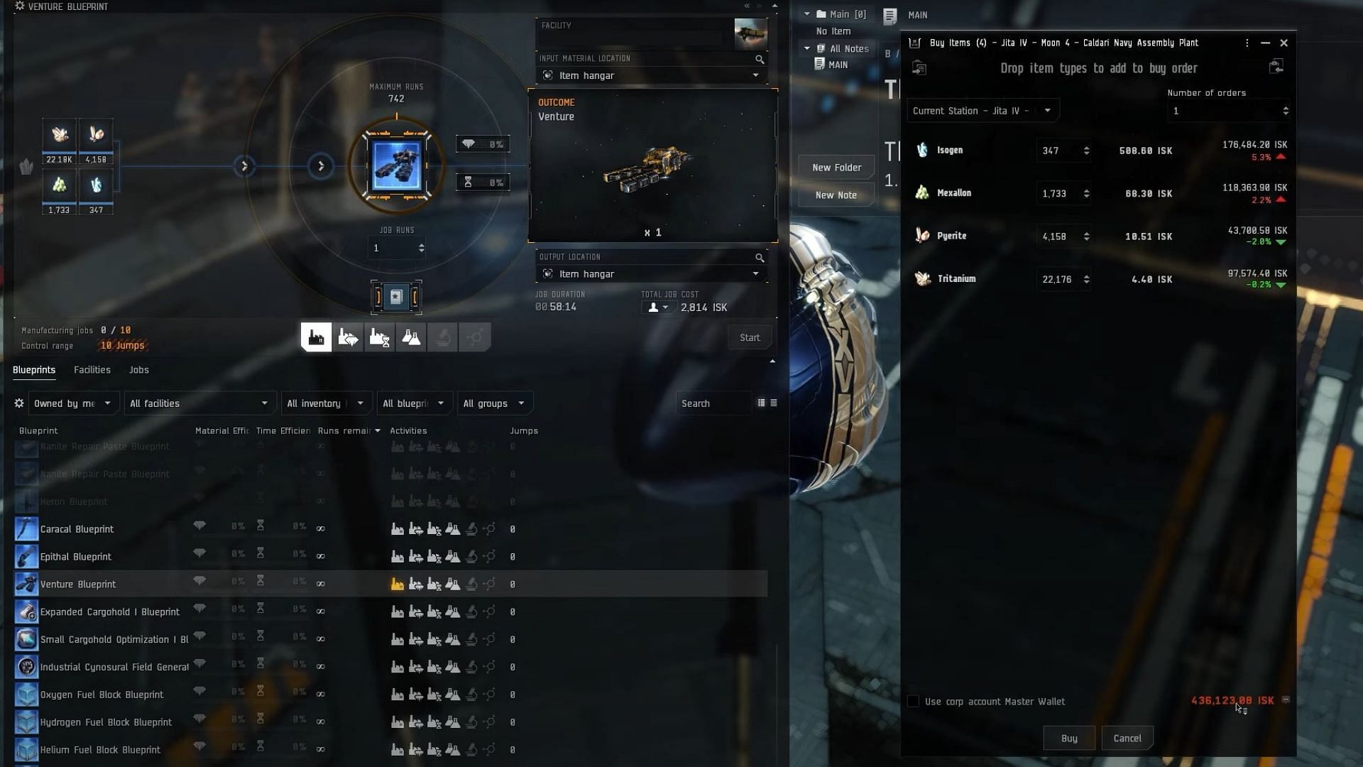 Crafting in EVE Online (Image via CCP Games)