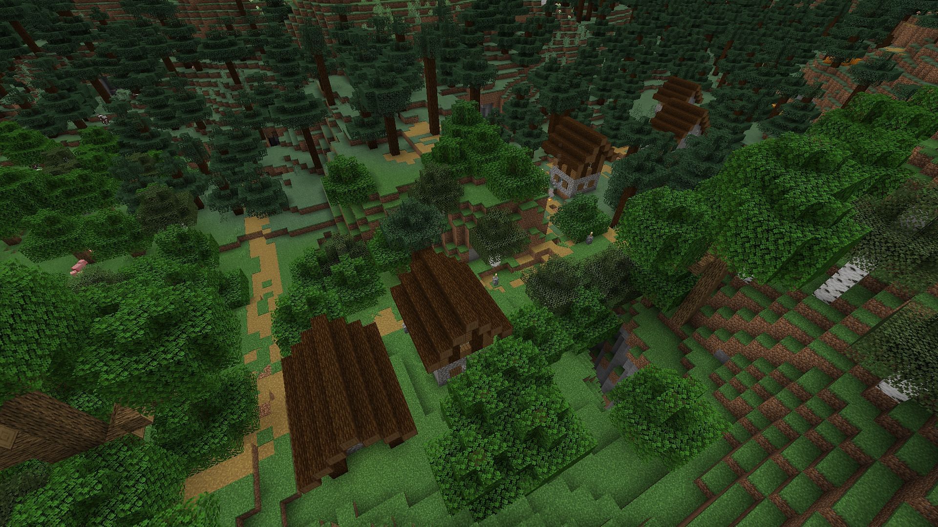 This spawn village has more than a few secrets underground (Image via Mojang)