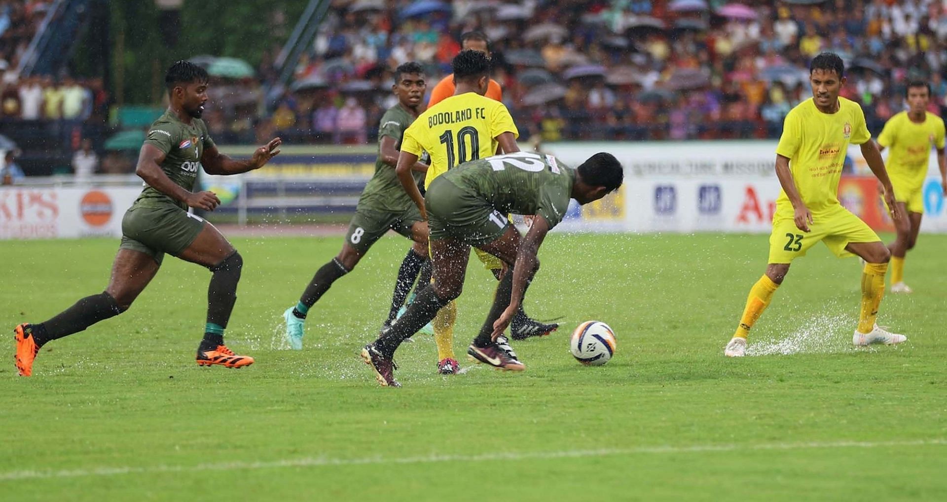 A snap from the Durand Cup 2023 match between Odisha FC and Bodoland FC. [Credits: Durand Cup media]
