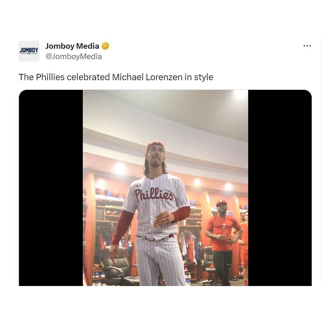 The Phillies celebrated Michael Lorenzen in style