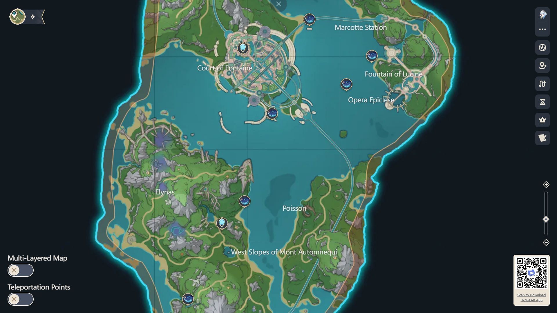 Streaming Axe Marlin spawn locations. (Image via HoYoverse)