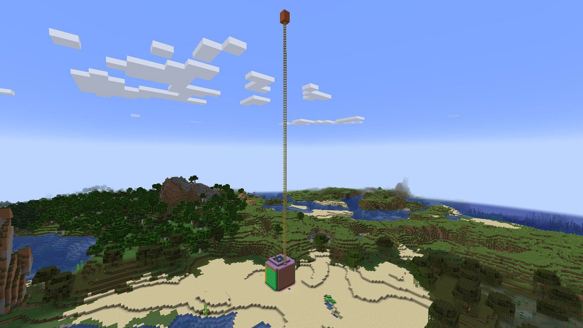 A completed witch farm as it is seen in Minecraft: Java Edition.