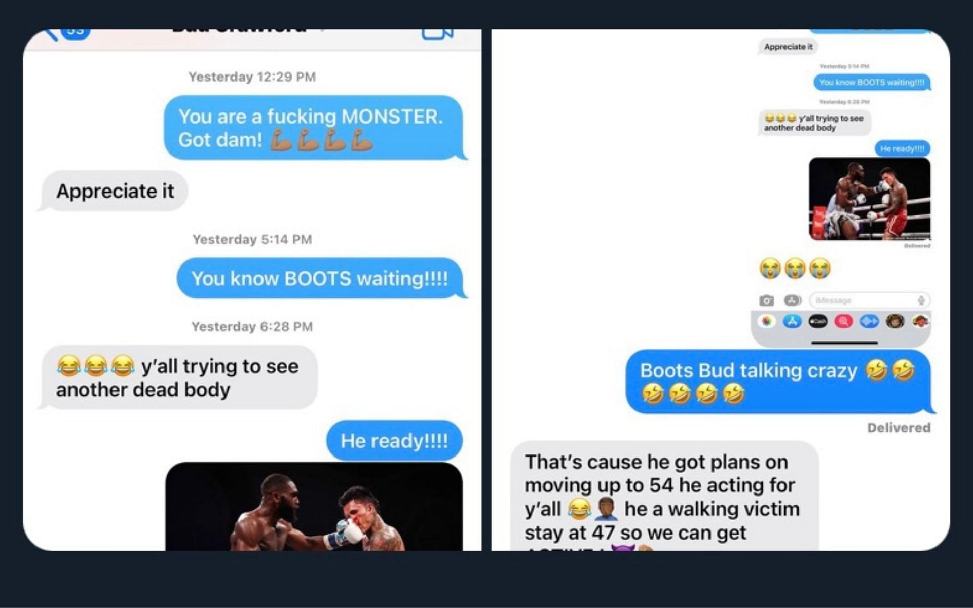 Crawford&#039;s leaked text messages provided by @MichaelBensonn on Twitter