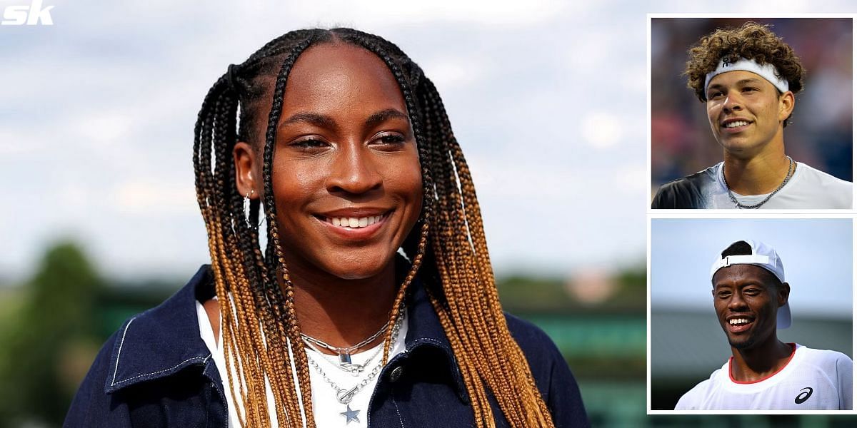 Coco Gauff, Ben Shelton (UR) and Christopher Eubanks (LR)