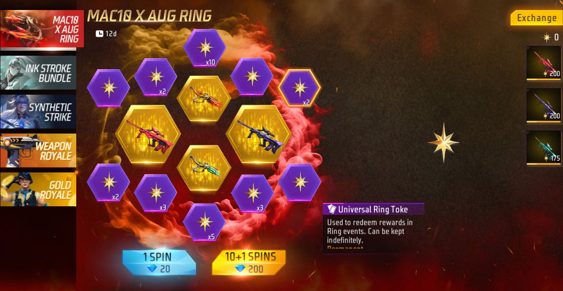 The MAC10 x AUG Ring event is currently live inside Free Fire (Image via Garena)