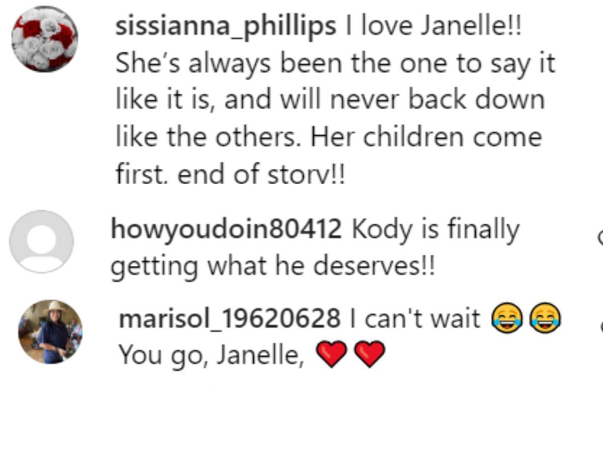 Fans praise Janelle for standing up for herself (Image via Instagram)