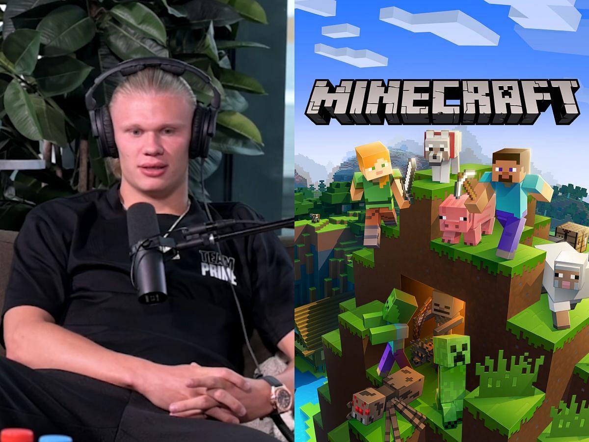 Erling Haaland plays Minecraft, says the footballer (Image via YouTube)