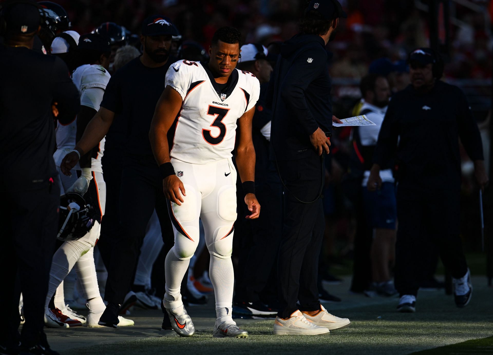 Russell Wilson during Denver Broncos v San Francisco 49ers