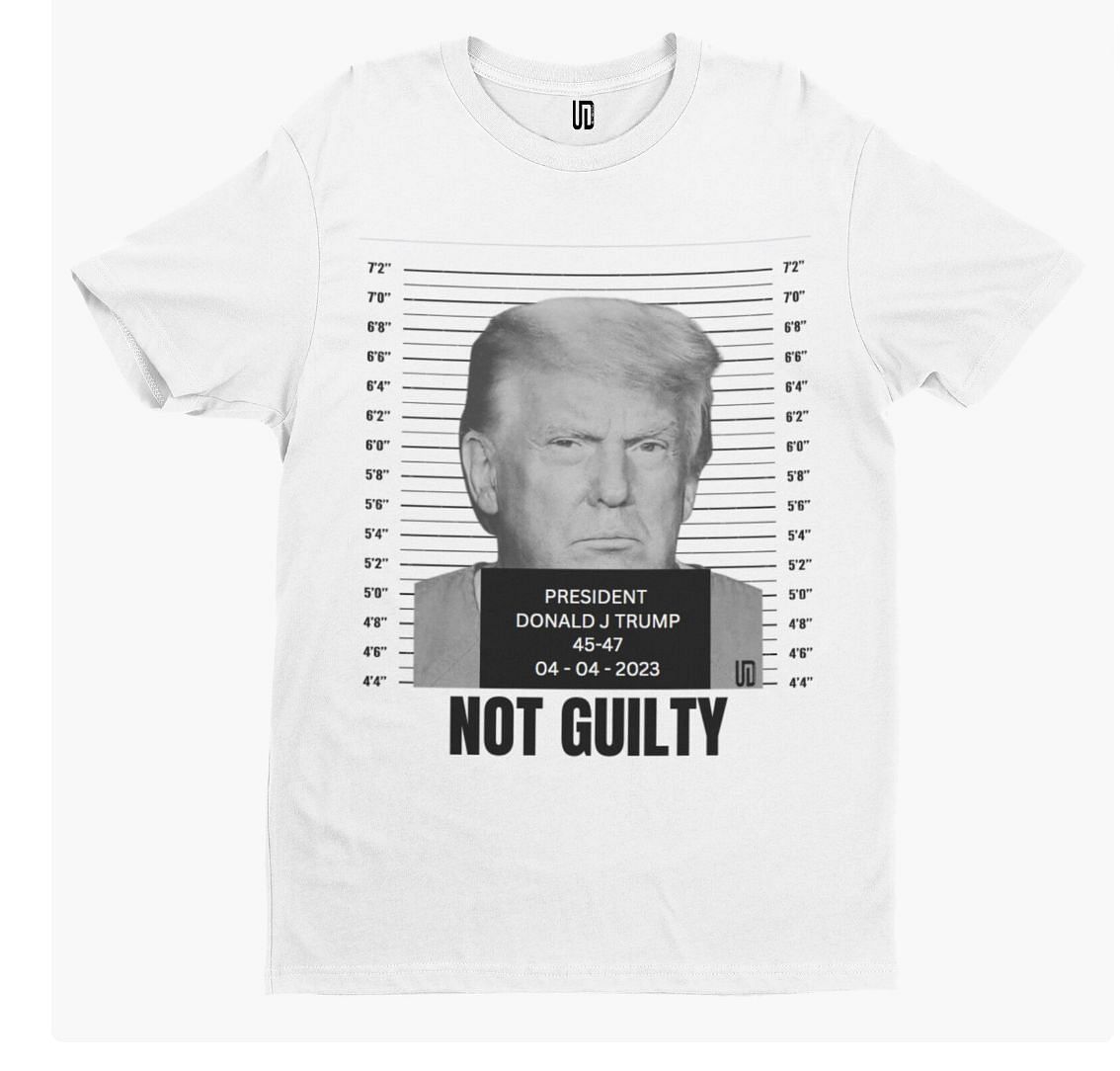 Social media users troll Trump&#039;s mugshot that was released to the public following his arrest. (Image via Twitter)