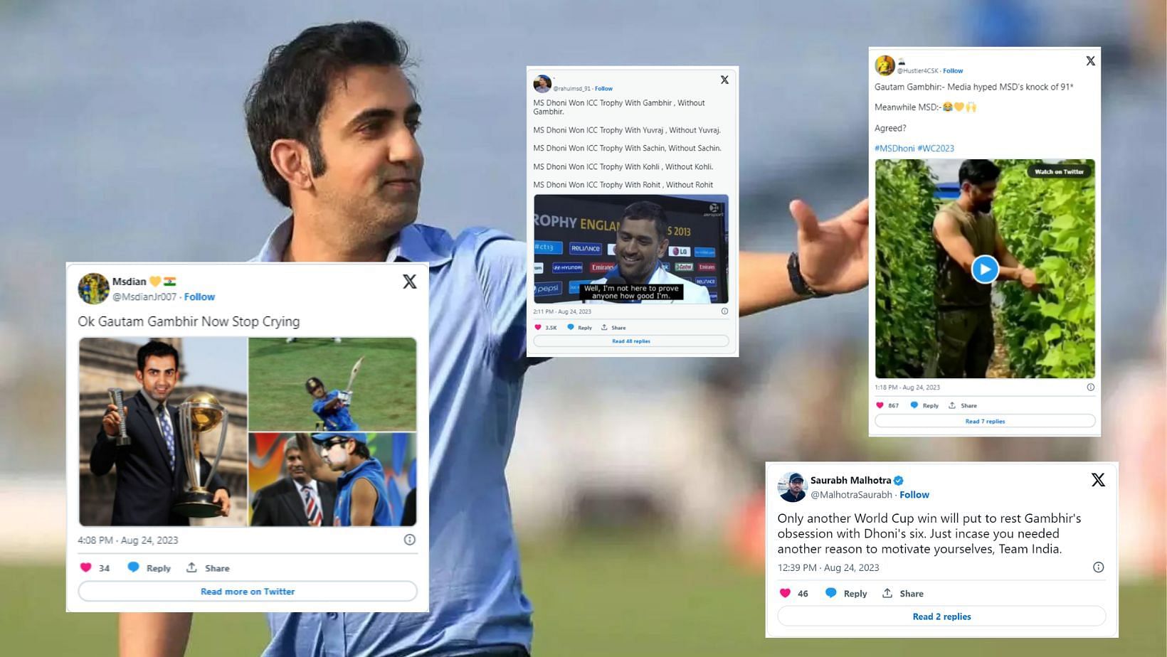 Twitter reactions to Gautam Gambhir