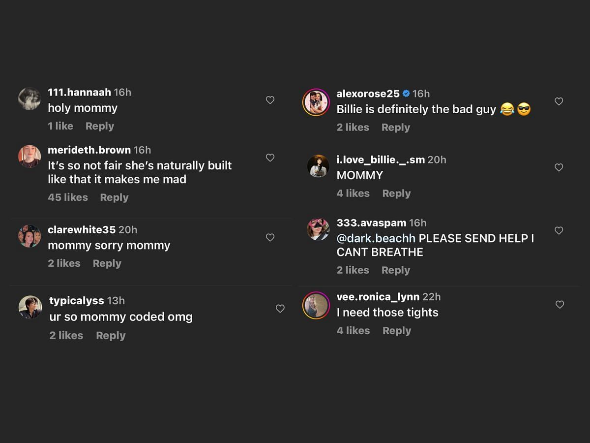 Take a look at more reactions from fans and other internet users (Image via Instagram/@billieeilish)