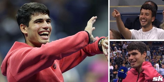 Carlos Alcaraz entertains US Open crowd by singing Sebastian Yatra's Vagabundo, acknowledges the singer's presence in his player's box after 1R win