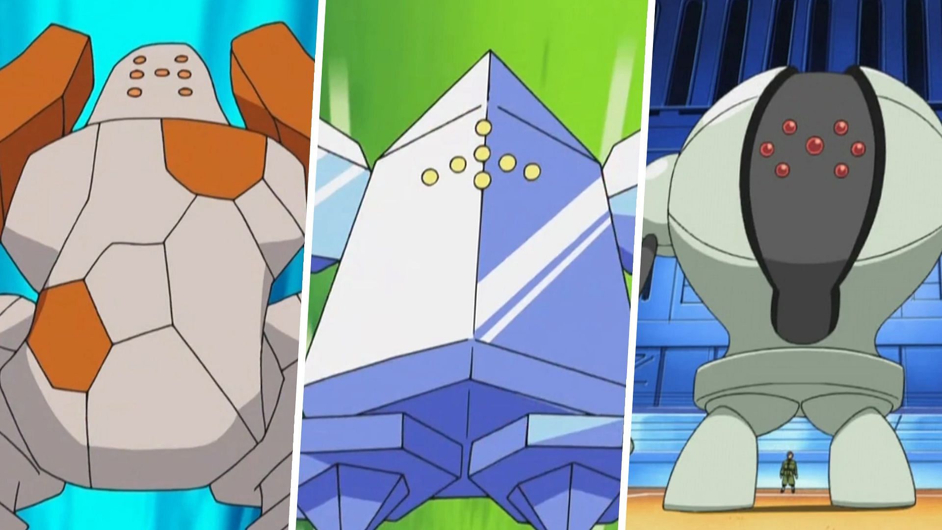 Regirock, Regice, and Registeel as seen in the anime (Image via TPC)