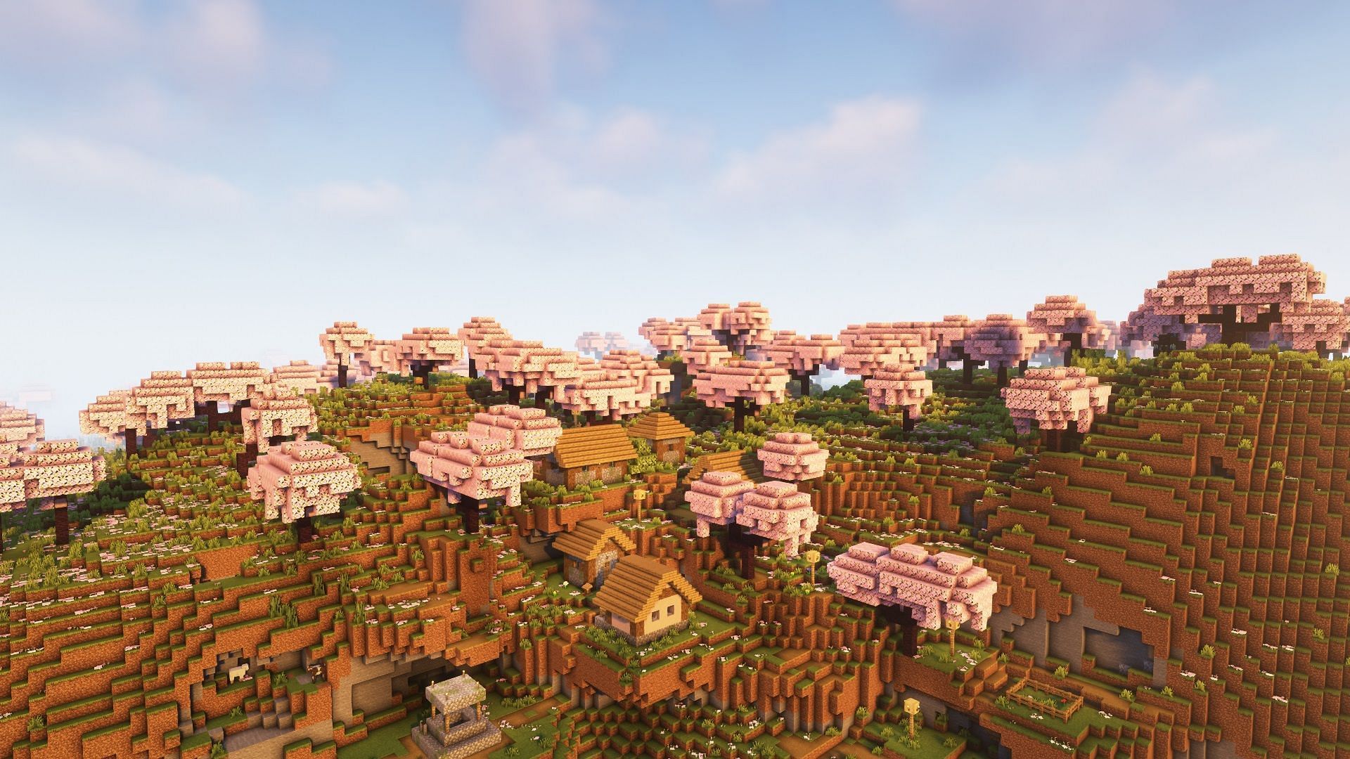 Cherry groves is a mountain biome (Image via Mojang)