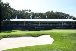Why was 2023 BMW Championship's Round 1 delayed?