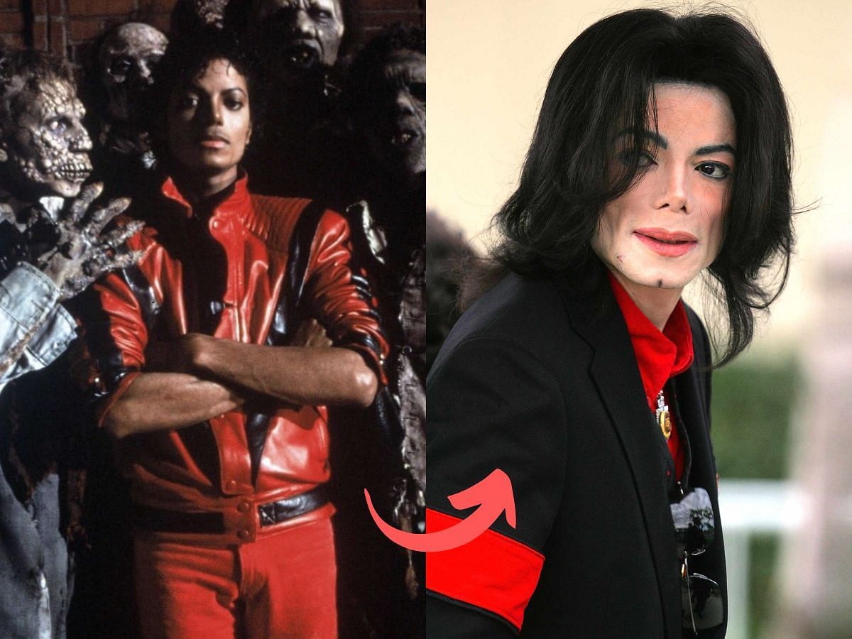 Michael Jackson before (left) and after (right) surgery (Images via Getty)