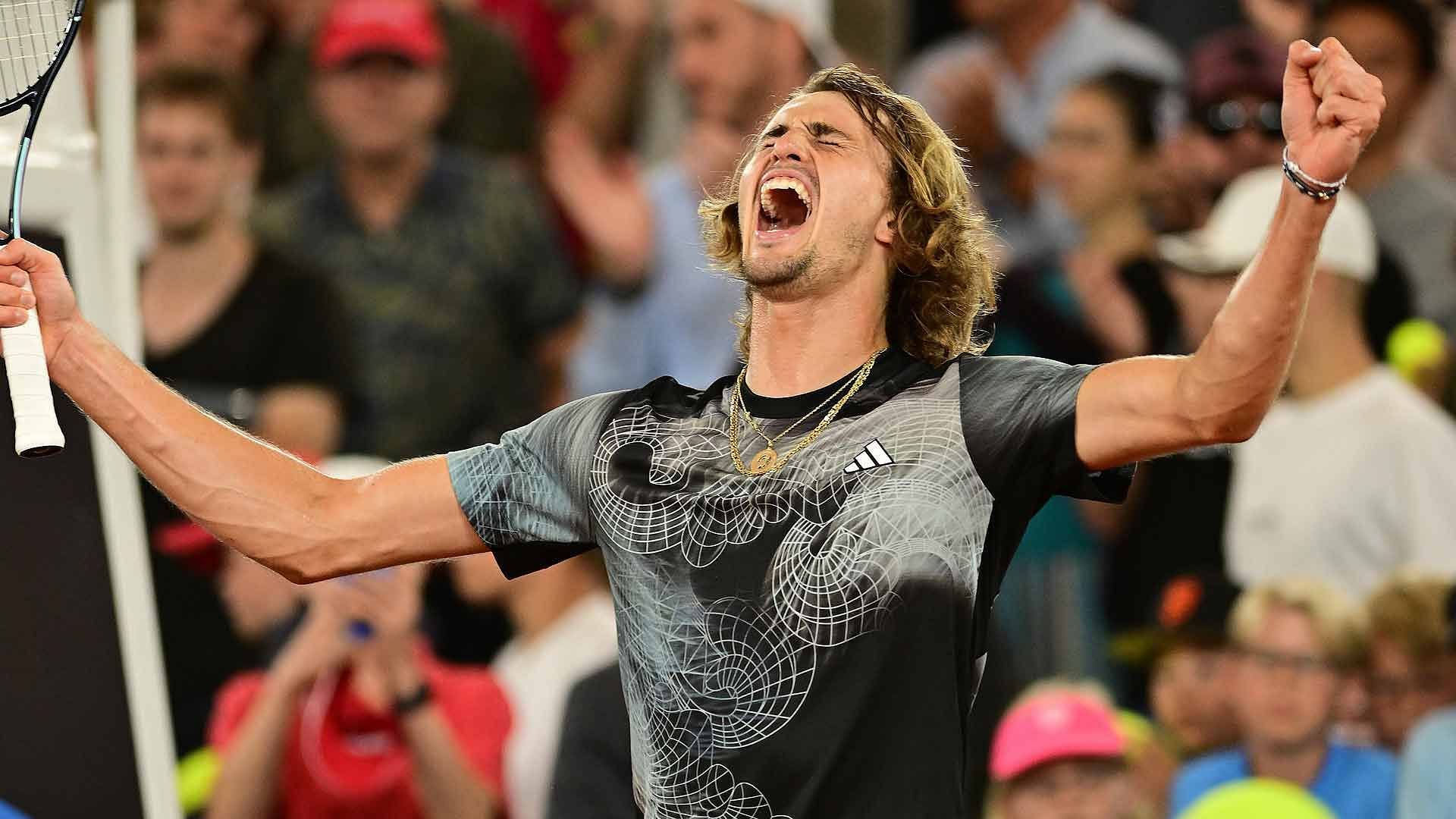 Alexander Zverev celebrates at the ATP 500 tournament in Hamburg