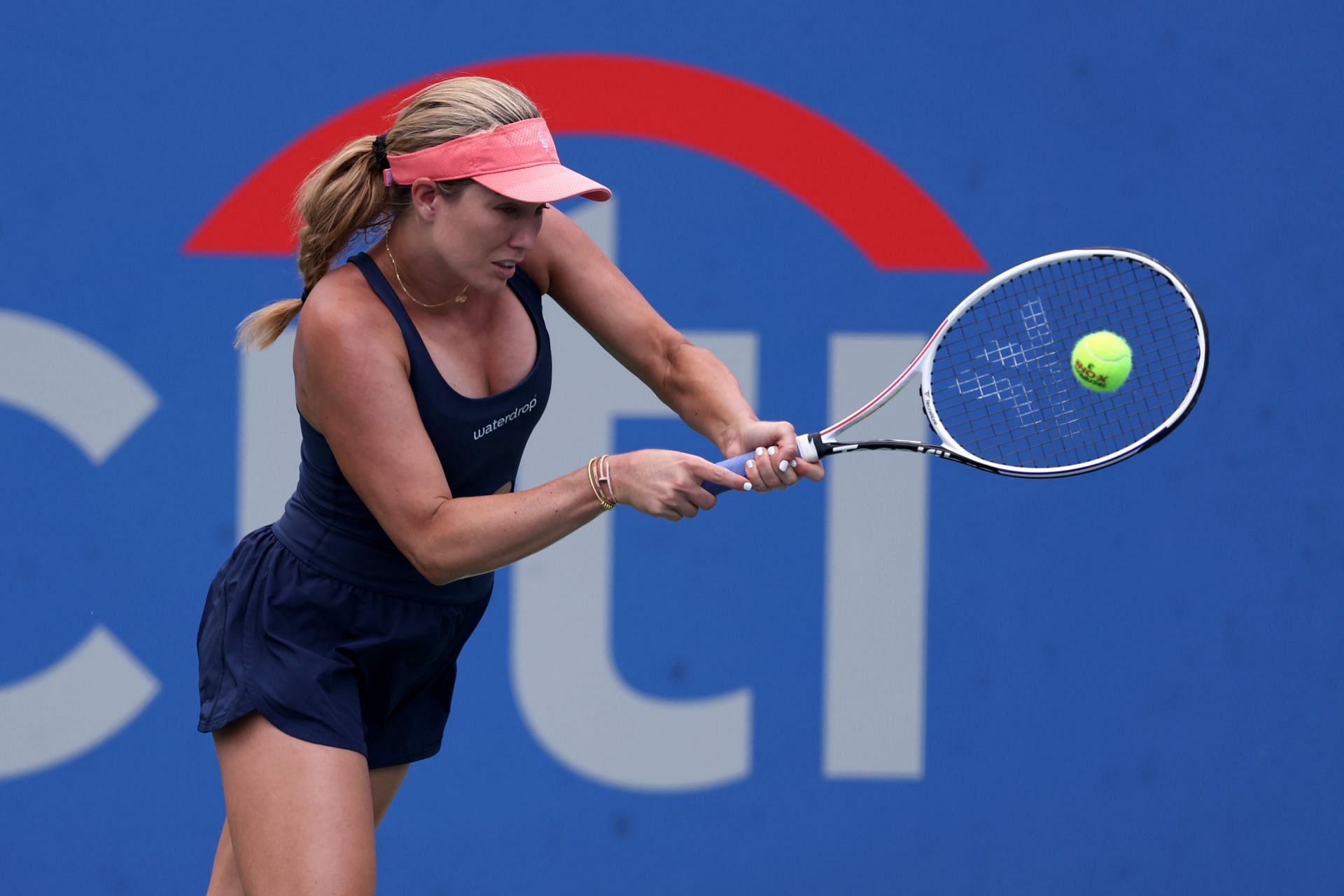 Danielle Collins in action at the 2023 Citi Open.