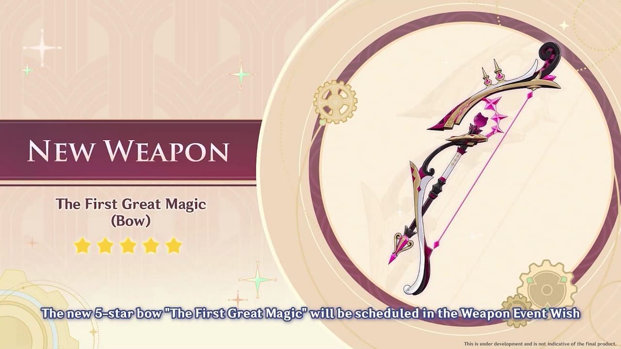 Lyney&#039;s signature bow, The First Great Magic (Image via HoYoverse)