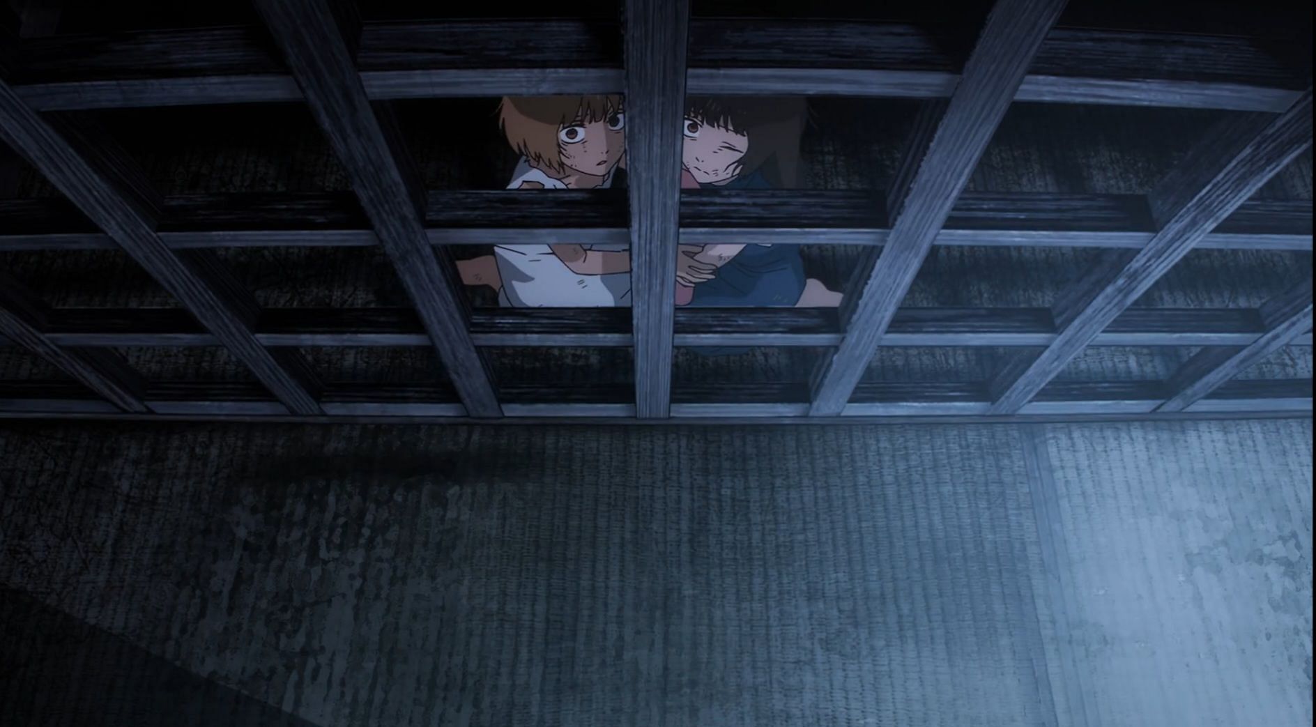 Nanako and Mimiko, tortured by the villagers (Image via MAPPA)