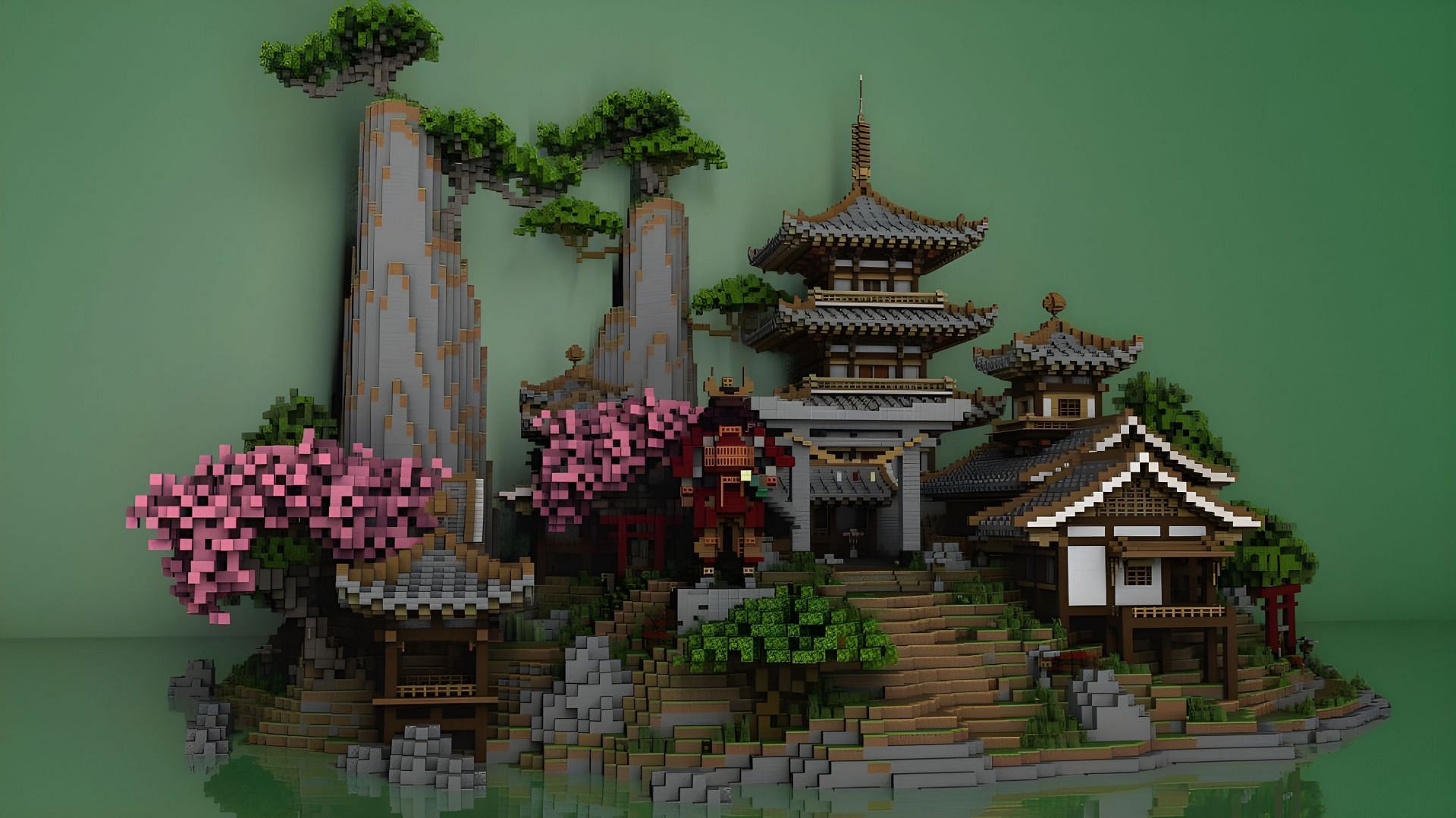 Minecraft Tutorial - How to Build a Japanese Pagoda 