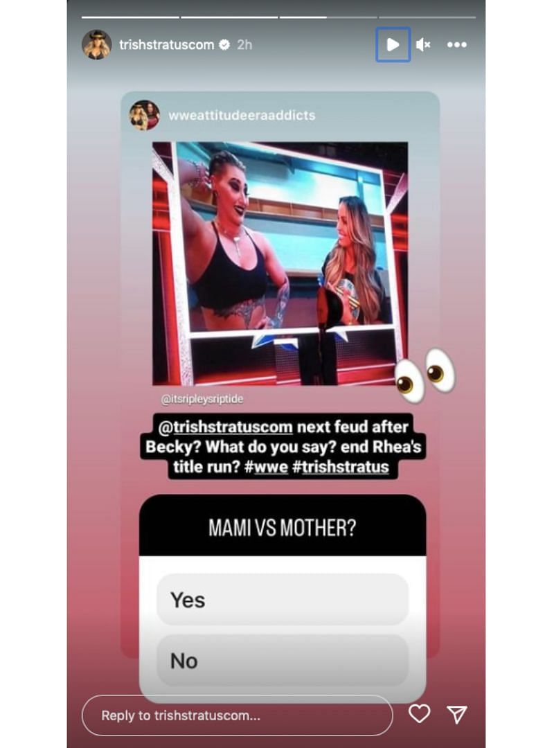 Trish shared this on her Instagram story